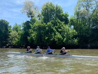 Rowing the quad on the Harlem River