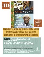 Afro-Vegan Chef Bryant Terry Montgomery Event Poster