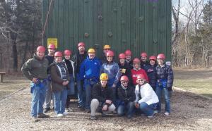 EXCEL XXIII Class at the Edge Challenge Course at Camp Windermere, Roach, MO