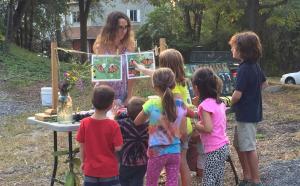Children learn about pollinators at a Kids Gardening Workshop